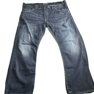Silver Jeans Co. ZAC Relaxed Fit Men’s Jeans Dark Wash Size 40x32 measures 42x32